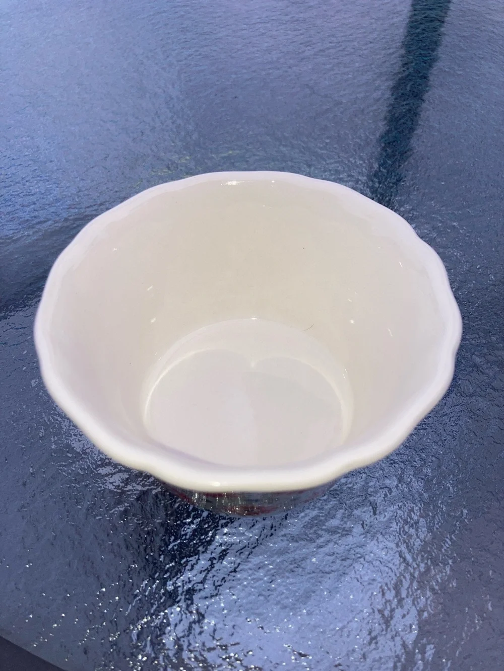 PIONEER WOMAN Ramekin Red Flowers Green Design 4 x 2 inches
